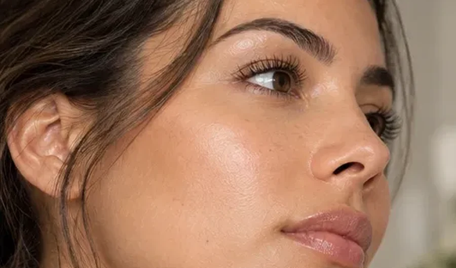 Sobrancelha com fios definidos após atendimento de estética facial